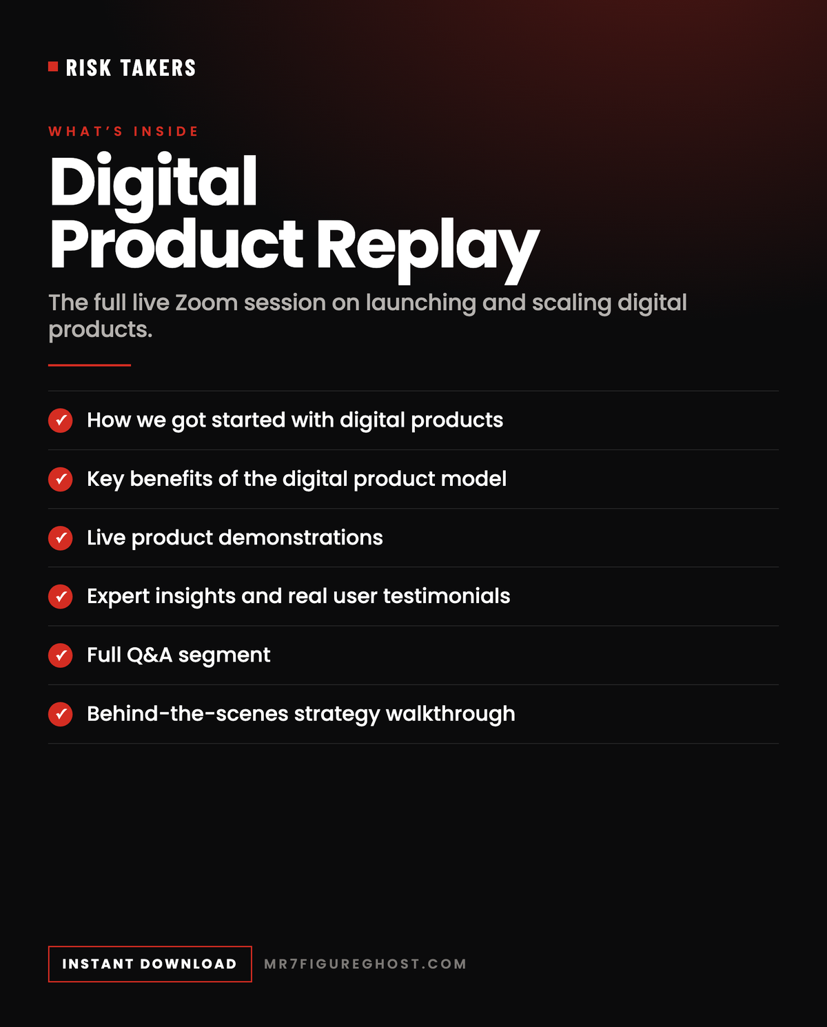 What's inside the Digital Product Zoom Replay
